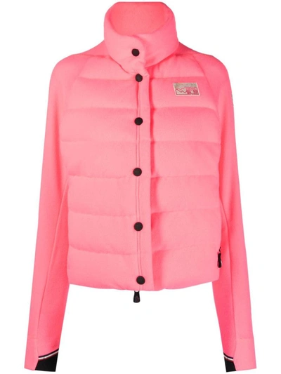 Moncler Padded Fleece Jacket In Pink