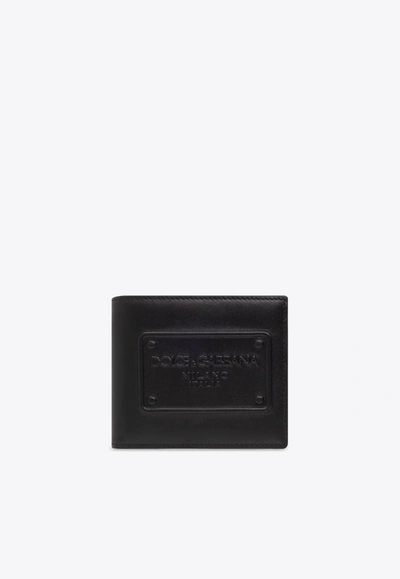 Dolce & Gabbana 3d-effect Logo Bi-fold Wallet In Black