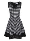 Genny Iconic Two-tone Flared Dress In Black