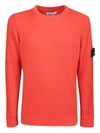 Stone Island Red Wool Blend Sweater In Orange