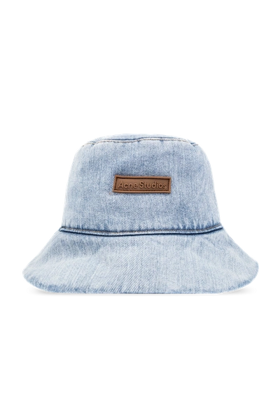 Acne Studios Blue Padded Denim Bucket Hat In New