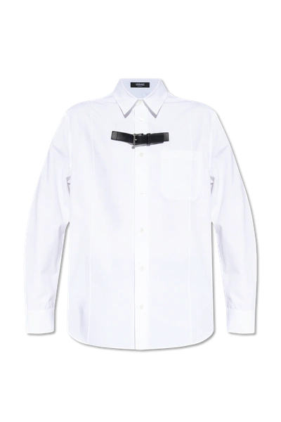 Versace Man White Poplin Shirt In New