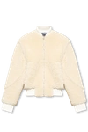 JACQUEMUS JACQUEMUS BEIGE ‘PILOU’ SHEARLING BOMBER JACKET