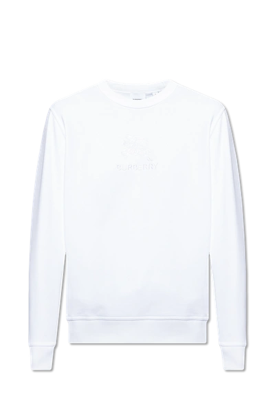 Burberry Man White Cotton Sweatshirt In New