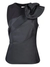 Alexander Mcqueen Asymmetric Sleeveless Top In Black