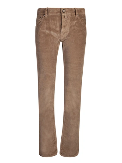 Jacob Cohen Scott Dark Beige Trousers In Brown