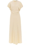 Totême Crinkle Slouch Waist Dress In Beige