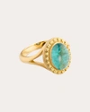 Elizabeth Moore Women's Celestial 18k Gold Green Tourmaline Star Ring In Blue/green