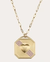 Elizabeth Moore Women's Puffy Heart 14k Gold Pink Sapphire Pendant Necklace In Gold