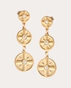 Elizabeth Moore Women's Eye Of The Sun 14k Gold Diamond Triple Disc Earrings In Gold