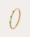 Elizabeth Moore Women's Infinity 18k Gold Emerald Bangle In Green