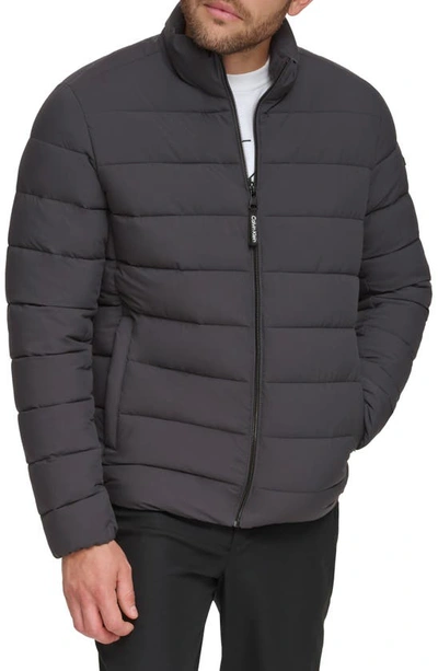 Calvin Klein Men's Quilted Infinite Stretch Water-resistant Puffer Jacket In Iron