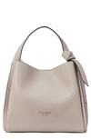 Kate Spade Knott Medium Leather Tote Crossbody Bag In Milk Glass