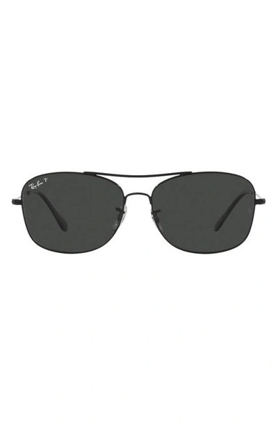 Ray Ban Unisex Polarized Sunglasses, Rb379957-p 57 In Black / Grey