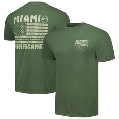 Image One Men's Olive Miami Hurricanes Oht Military-inspired Appreciation Comfort Colours T-shirt