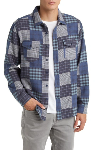 Rails Banton Patchwork Print Cotton Button-up Shirt In Blue