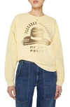 Mother Bowie X  The Drop Square Graphic Crewneck Sweatshirt In Yellow