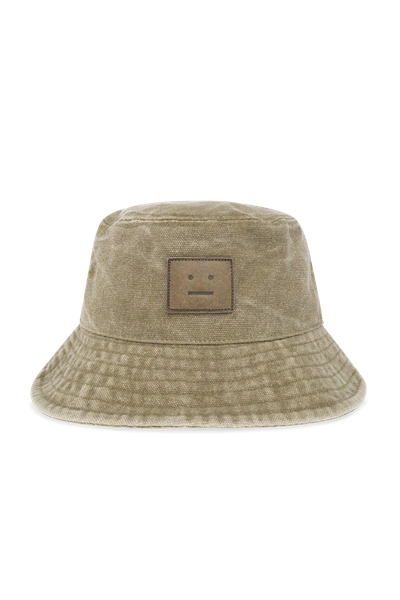 Acne Studios Green Bucket Hat With Logo In New