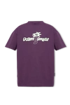 PALM ANGELS PALM ANGELS PURPLE T-SHIRT WITH LOGO
