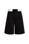 PALM ANGELS PALM ANGELS BLACK SHORTS WITH LOGO