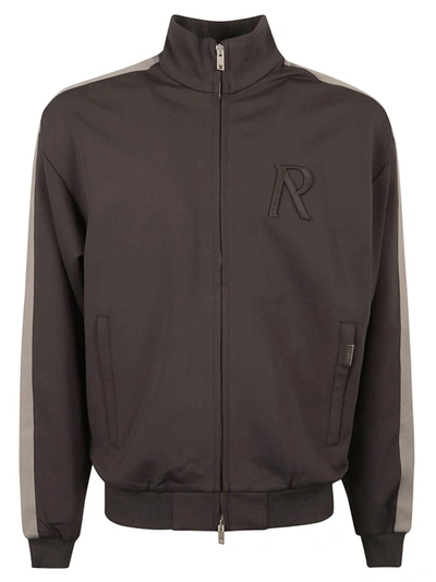 Represent Logo Embroidered Stripe Sided Track Jacket In Iron Grey