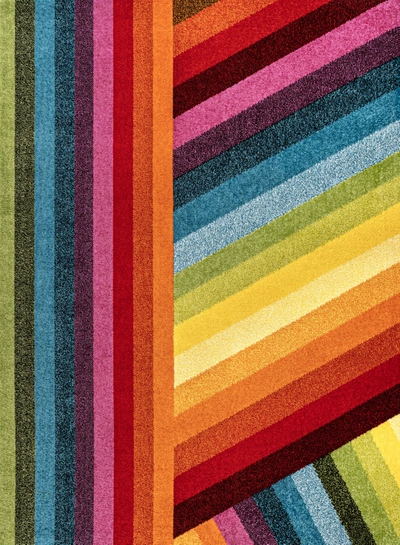 Jonathan Y Retro Rainbow Contemporary Stripe Multi 4 Ft. X 6 Ft. Area Rug