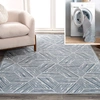 JONATHAN Y VECTOR MODERN COASTAL GEOMETRIC MACHINE-WASHABLE BLUE/CREAM AREA RUG