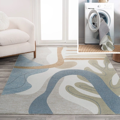 Jonathan Y Algae Abstract Glam Botanical Machine-washable Cream/multi Area Rug