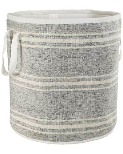 Lr Home Contemporary Striped Indoor Outdoor Storage Basket In Grey
