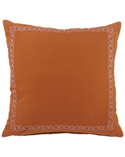 Lr Home Victoria Embroidered Border Decorative Pillow In Orange