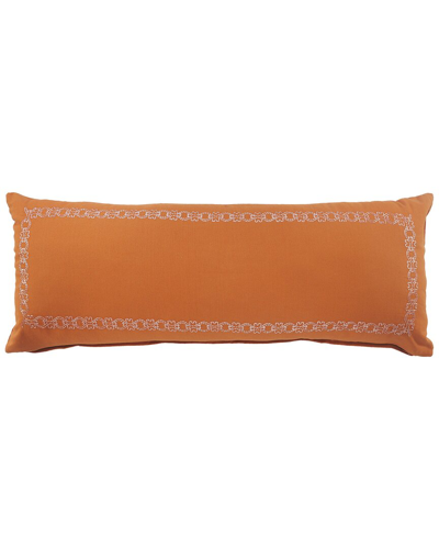 Lr Home Victoria Embroidered Border Lumbar Decorative Pillow In Orange