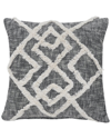 Lr Home Modern Tufted Geometric Diamond Decorative Pillow In Black