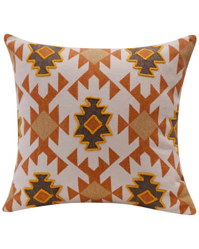 Lr Home Sedona Handmade Geometric Cotton Orange Decorative Pillow