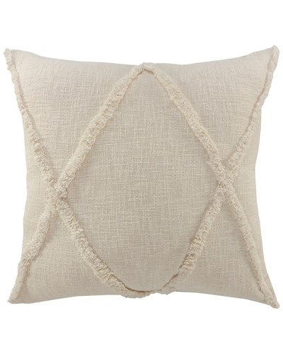 Lr Home Reid Natural Diamond Tufted Cotton Decorative Pillow In Brown