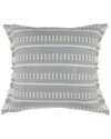 LR HOME LR HOME BLUE FRINGED STRIPED INDOOR OUTDOOR OVERSIZED DECORATIVE PILLOW