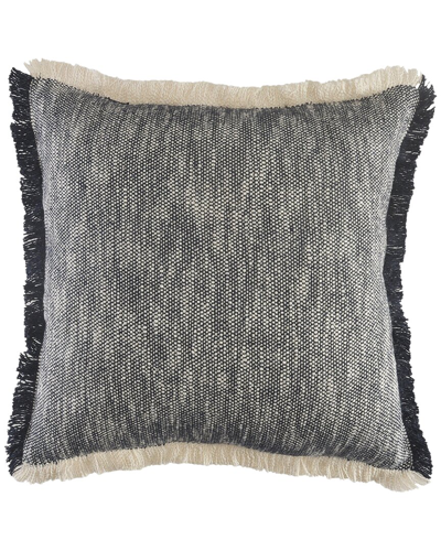 Lr Home Grace Woven Fringed Two Toned Decorative Pillow In Blue