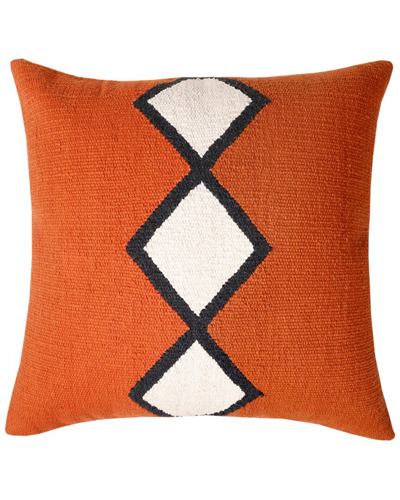 Lr Home Modern Woven Diamond Orange Decorative Pillow