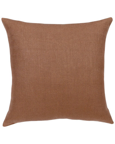 Lr Home Estate Handwoven Brown Solid Linen Decorative Pillow