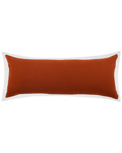Lr Home Bordered Flange Frame Lumbar Decorative Pillow In Red