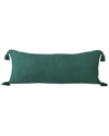 Lr Home Woven Everyday Solid Green Cotton Lumbar Decorative Pillow In Green