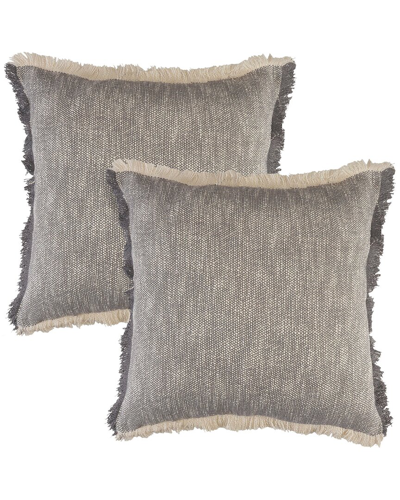 Lr Home Set Of 2 Aspen Solid Throw Pillows In Grey