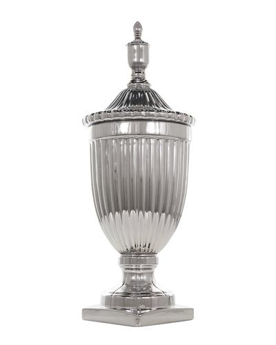 Peyton Lane Tall Ceramic Decorative Jar In Silver