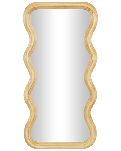 Peyton Lane Wavy Wall Mirror In Brown