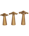 Peyton Lane Set Of 3 Textured Mushroom Sculptures In Bronze
