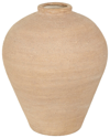 Peyton Lane Ceramic Wide Textured Vase In Beige