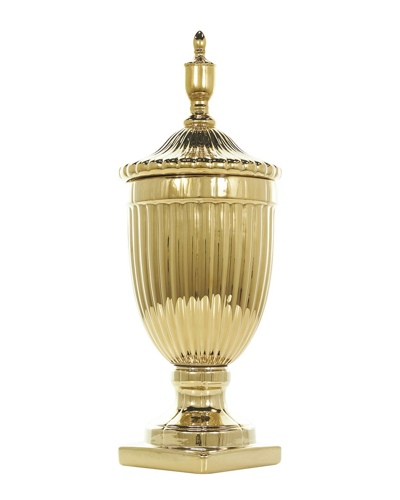 Peyton Lane Ceramic Tall Decorative Jar In Gold