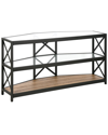 ABRAHAM + IVY ABRAHAM + IVY CELINE HEXAGONAL TV STAND WITH SHELVES FOR TVS UP TO 55IN