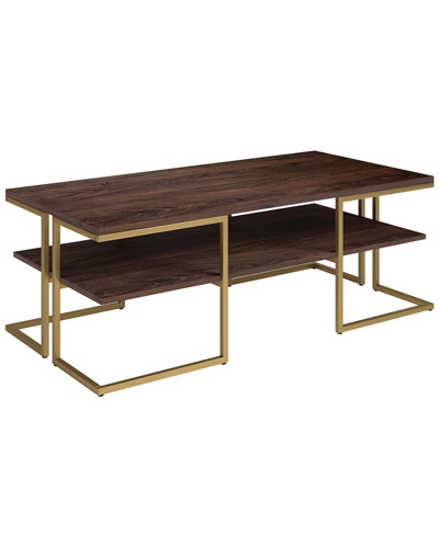 Abraham + Ivy Discontinued  Pike 45in Rectangular Coffee Table In Gold