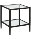 Abraham + Ivy Hera 20in Square Side Table With Glass Shelf