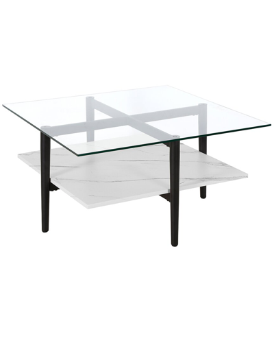 ABRAHAM + IVY ABRAHAM + IVY OTTO 32IN SQUARE COFFEE TABLE WITH FAUX MARBLE SHELF